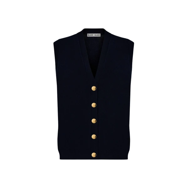 Navy Knitwear Highland Gilet