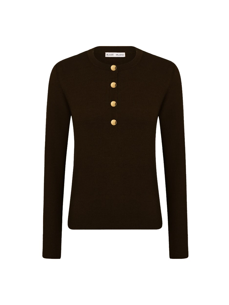 Blaze-Milano-Blaze-Milano-Rolande-Choco-176693_nobg Blaze Milano Knitwear luxury Clothing from Coveti Marketplace