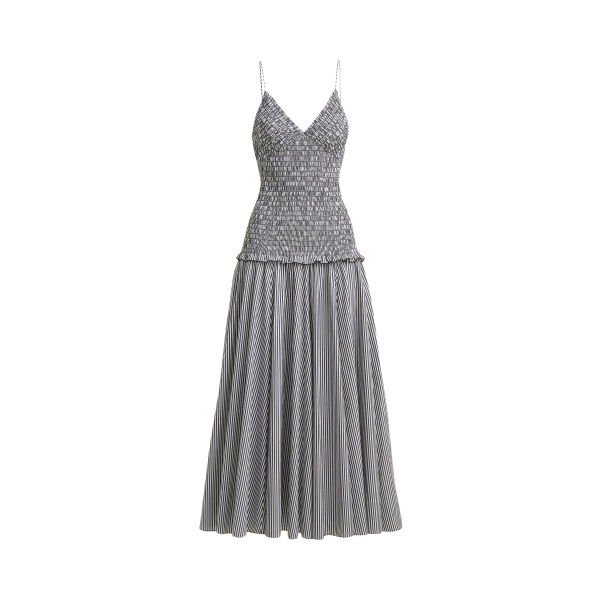 Brandon Maxwell The Josie Dress in Black and White Striped Cotton