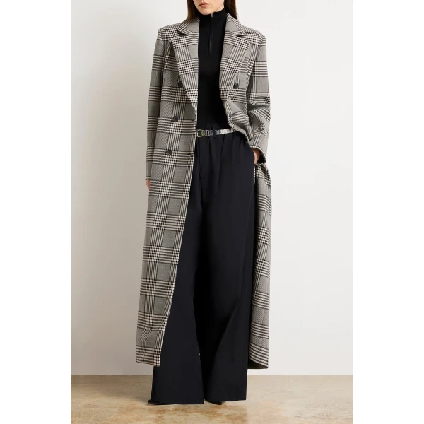 Brandon Maxwell Gray Coats with sculptural silhouette photographed against minimal backdrop