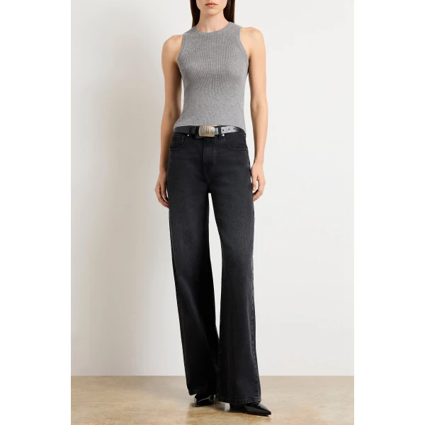 Brandon Maxwell Gray Tops with sculptural silhouette photographed against minimal backdrop