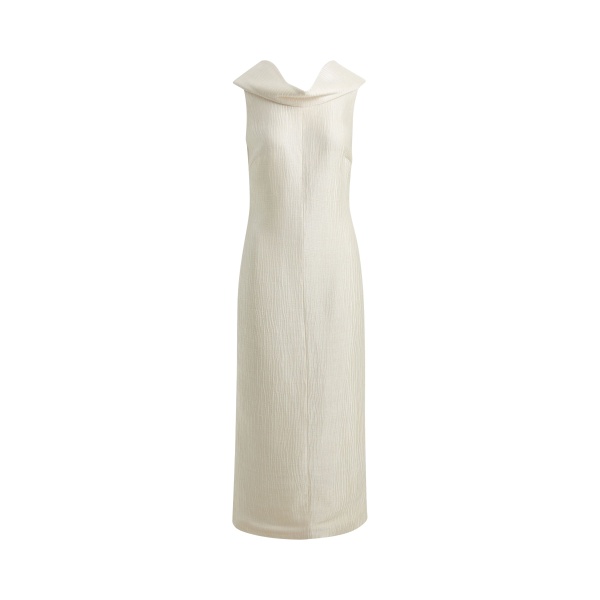Brandon Maxwell The Blair Sheath Dress in Pearl Sponge Silk