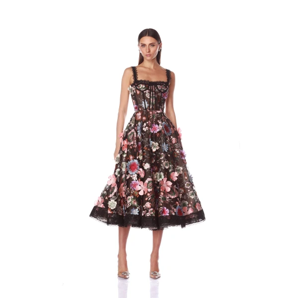 Bronx and Banco Amanda Pink Midi Dress, view 2