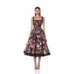 Bronx and Banco Pink Amanda Pink Midi Dress  a harmonious blend of structured elegance and timeless sophistication