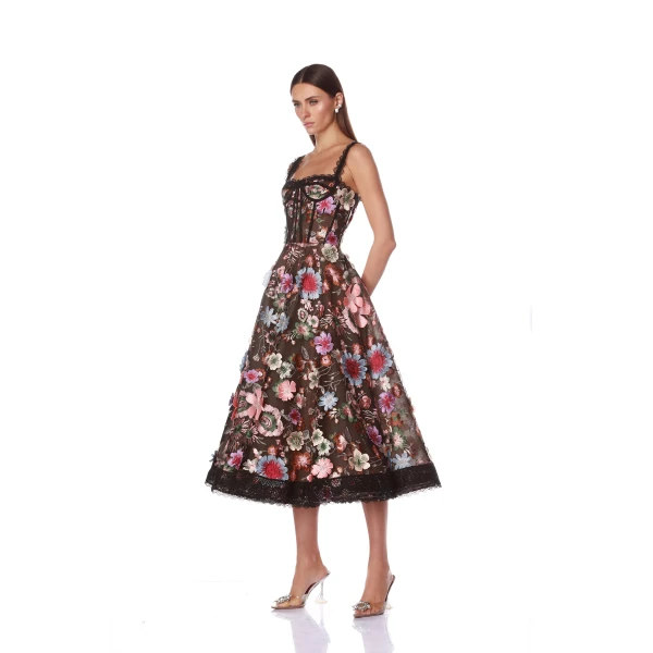 Bronx and Banco Amanda Pink Midi Dress, view 3