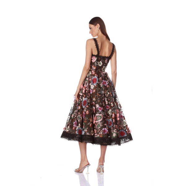Bronx and Banco Amanda Pink Midi Dress, view 4