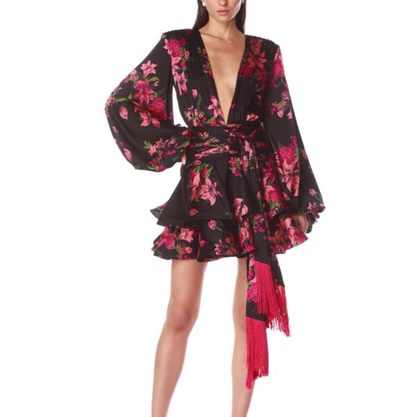 Bronx and Banco Pink Bedouin Pink Lily Mini Dress  a harmonious blend of structured elegance and timeless sophistication.