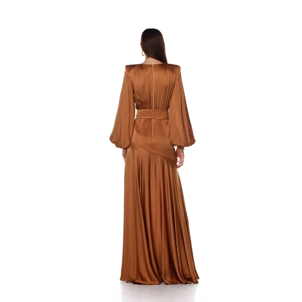 Bronx and Banco Carmen Copper Maxi Dress, view 3