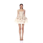Bronx and Banco Ivory Catalina Ivory Mini Dress  a harmonious blend of structured elegance and timeless sophistication