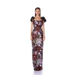 Bronx and Banco Purple Dahlia Purple Multi Maxi Dress  a harmonious blend of structured elegance and timeless sophistication