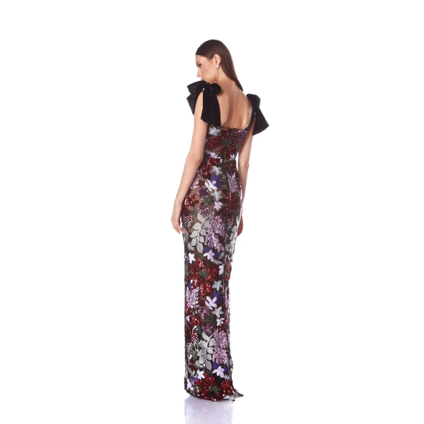 Bronx and Banco Dahlia Purple Multi Maxi Dress, view 4