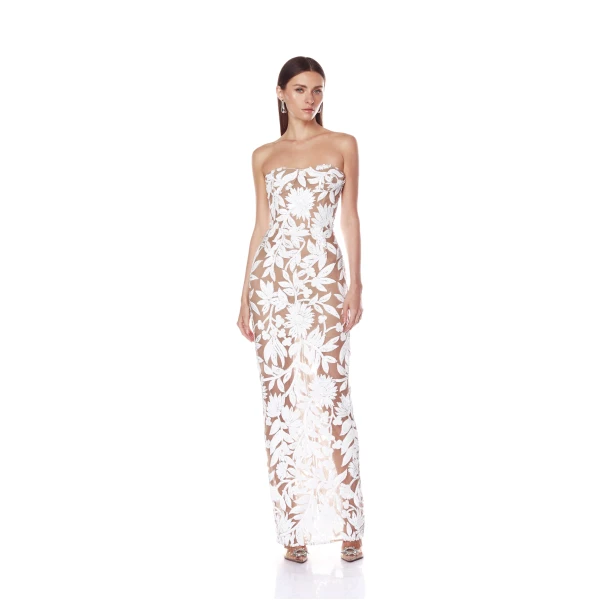 Bronx and Banco Dahlia White Maxi Dress, view 2