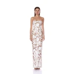 Bronx and Banco White Dahlia White Maxi Dress  a harmonious blend of structured elegance and timeless sophistication