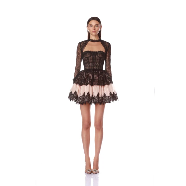 Bronx and Banco Daphne Long Sleeve Mini Dress