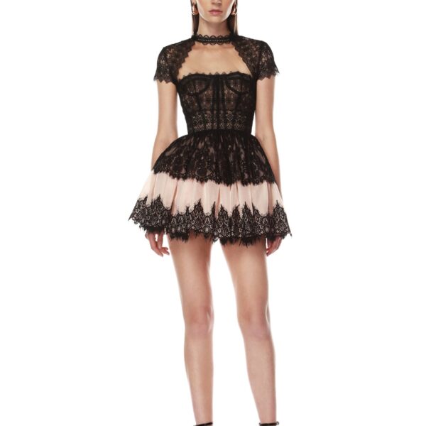 Bronx and Banco Black Daphne Mini Dress  a harmonious blend of structured elegance and timeless sophistication.