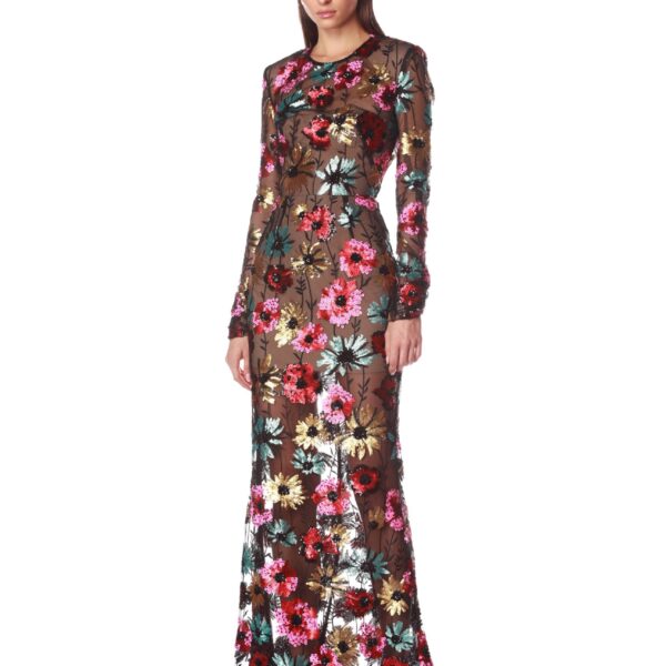 Bronx and Banco Black Francesca Gown  a harmonious blend of structured elegance and timeless sophistication.