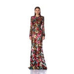 Bronx and Banco Black Francesca Gown  a harmonious blend of structured elegance and timeless sophistication