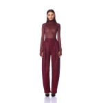 Bronx and Banco Red Katherine Burgundy Rhinestone Pant  a harmonious blend of structured elegance and timeless sophistication