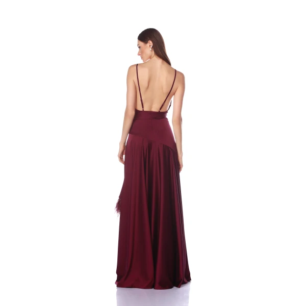 Bronx and Banco Leo Burgundy Gown, view 4