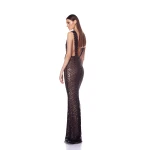 Bronx and Banco Black Liora Maxi Dress  a harmonious blend of structured elegance and timeless sophistication