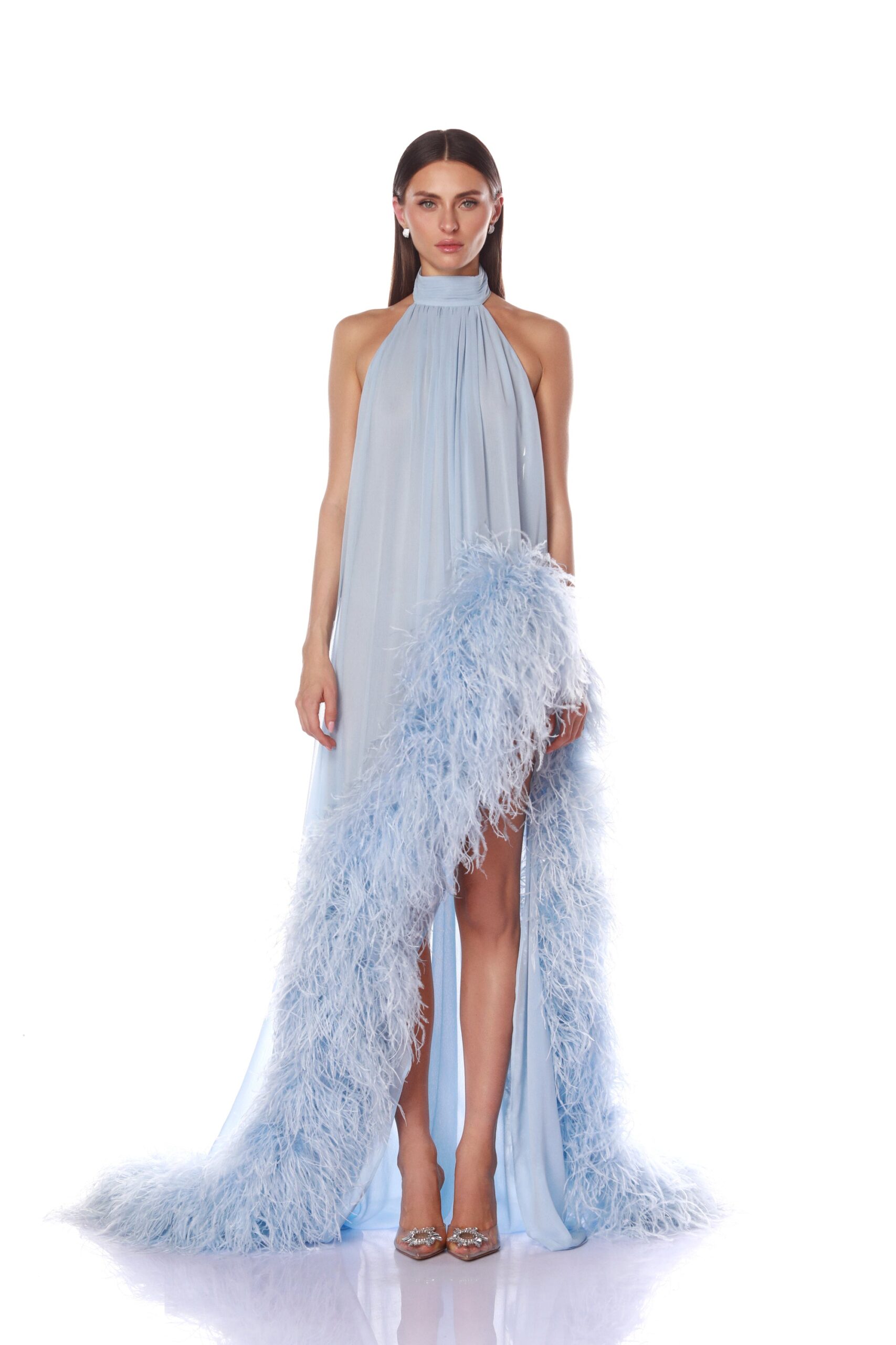 Bronx and Banco Madeline Halterneck Gown Bronx and Banco Blue Madeline Halterneck Gown a harmonious blend of structured elegance and timeless sophistication