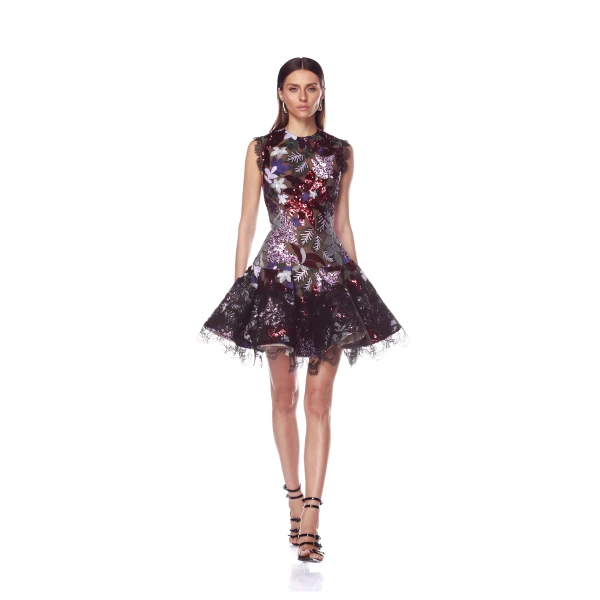 Bronx and Banco Mia Purple Multi Mini Dress, view 2