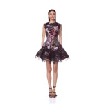 Bronx and Banco Purple Mia Purple Multi Mini Dress  a harmonious blend of structured elegance and timeless sophistication