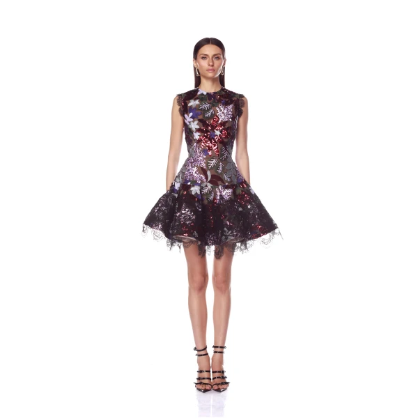 Bronx and Banco Mia Purple Multi Mini Dress
