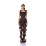 Bronx and Banco Black Rosalie Noir Maxi Dress  a harmonious blend of structured elegance and timeless sophistication