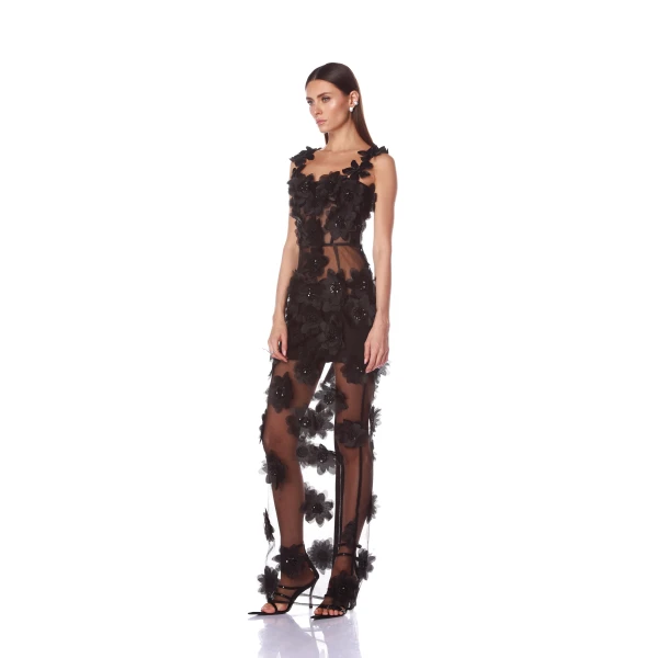 Bronx and Banco Rosalie Noir Maxi Dress, view 3