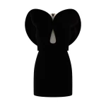David Koma Circular Sleeve Velvet Mini Dress