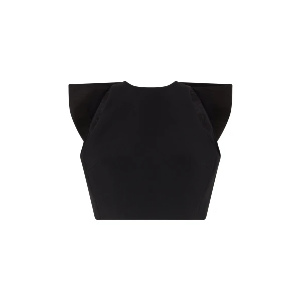 David Koma Oversized Bow Detail Crop Top