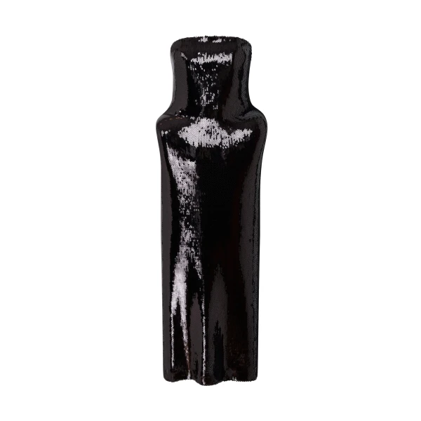 David Koma Padded Hip Detail Sequin Midi Dress