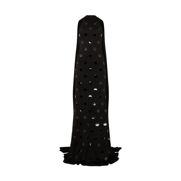 David Koma Polka-Dot Hotfix Gown With Scarf Detail