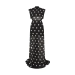 David Koma Polka-Dot Printed Open Back Gown