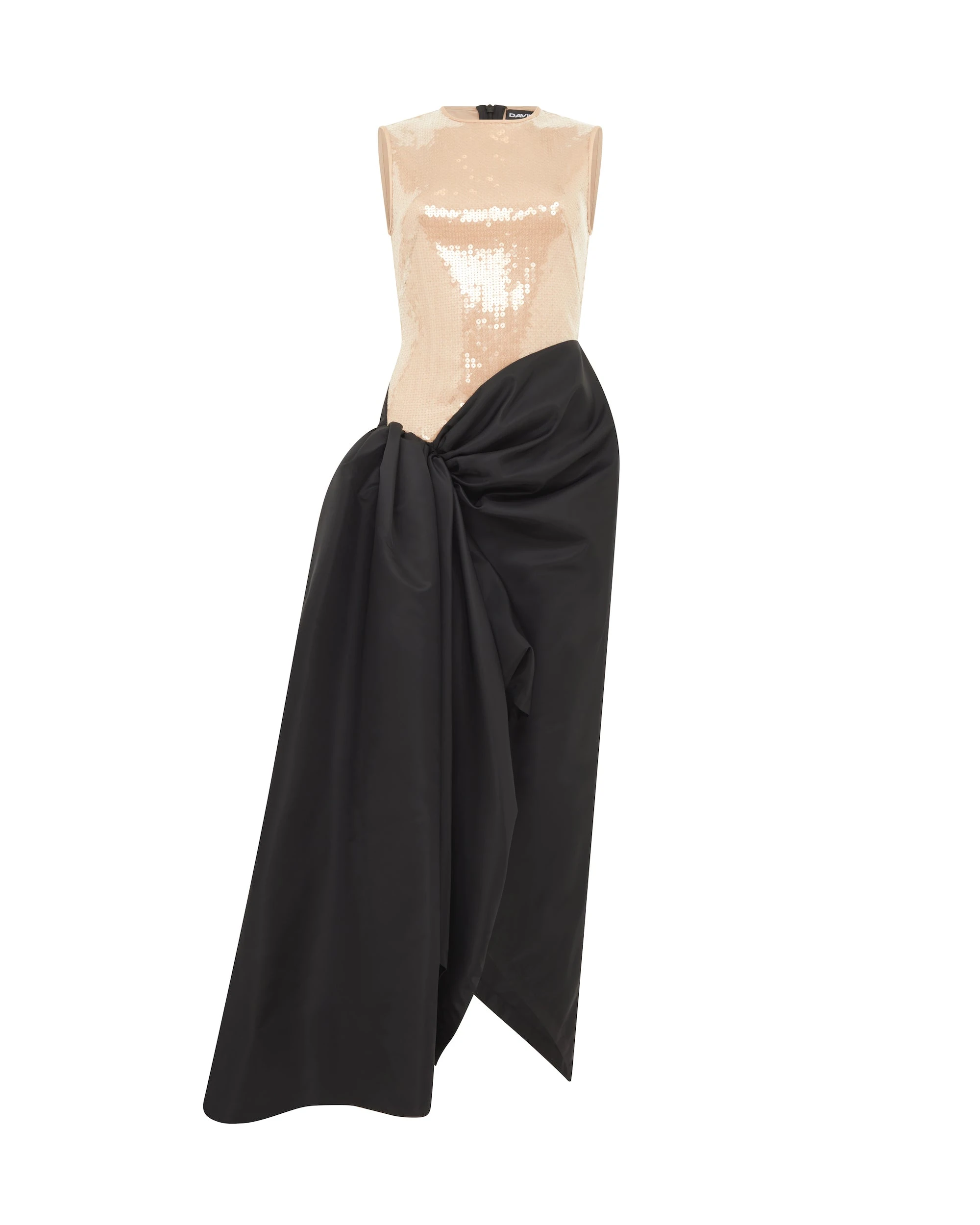 David Koma Sequin Top And Draped Skirt Midi Dress David Koma Sequin Top And Draped Skirt Midi Dress
