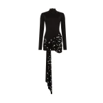 David Koma Silver Polka-Dots Overlay Mini Dress