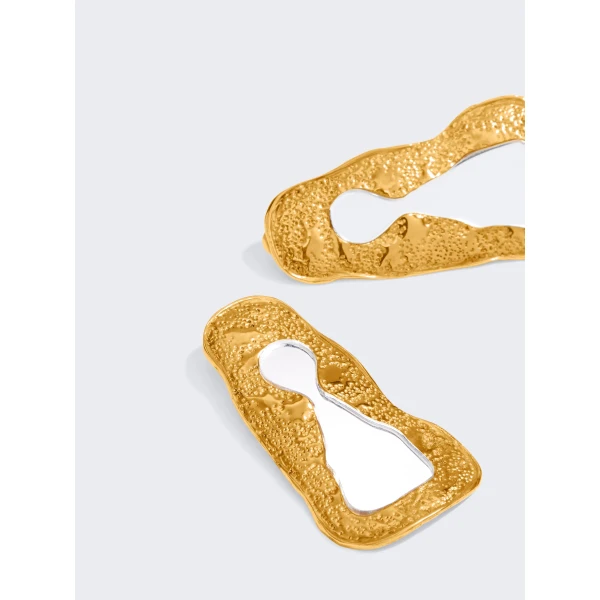 Schiaparelli Keyhole Earrings Gilded Brass, view 3