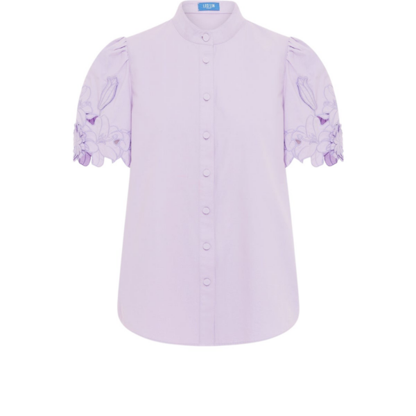 Leo Lin Lilac Tops luxury Clothing from Coveti Marketplace