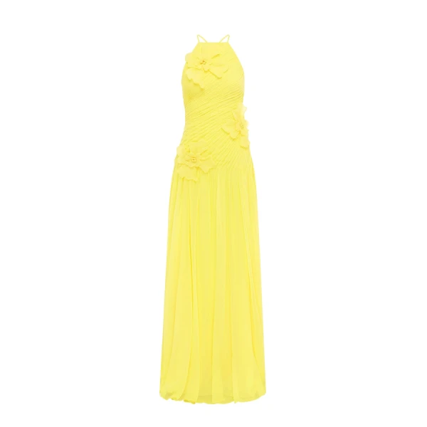 Leo Lin Yellow Dresses luxury Clothing from Coveti Marketplace