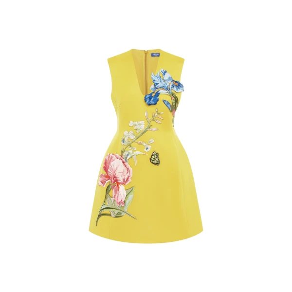 Leo Lin Yellow Dresses luxury Clothing from Coveti Marketplace