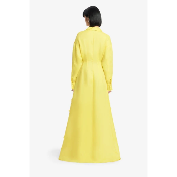 Leo Lin Yellow Dresses Premium silk maxi dress