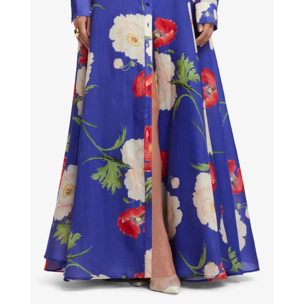 Premium silk printed maxi dress