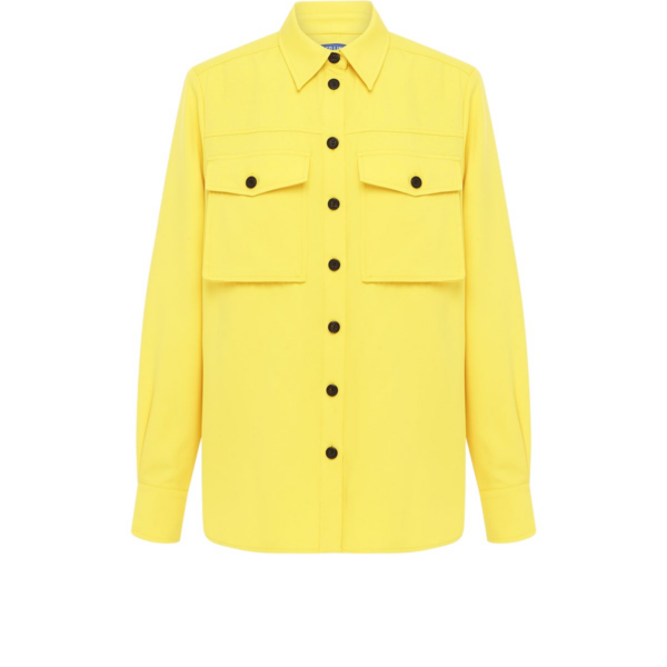 Leo Lin Yellow Tops luxury Clothing from Coveti Marketplace