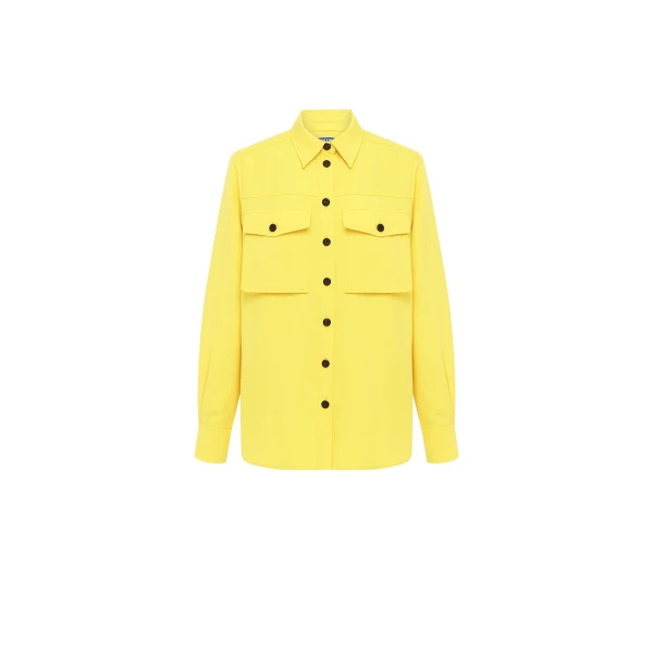 Leo Lin Yellow Tops luxury Clothing from Coveti Marketplace