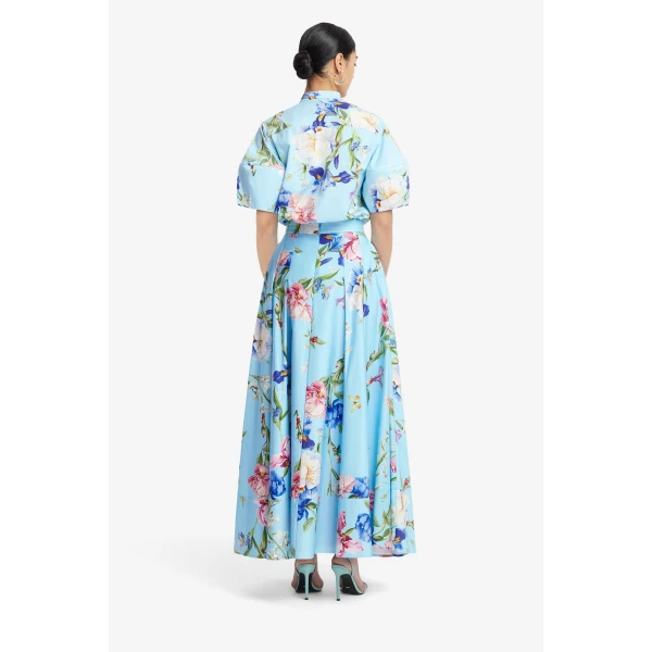 LEO LIN Exclusive Garden Print in Baby blue