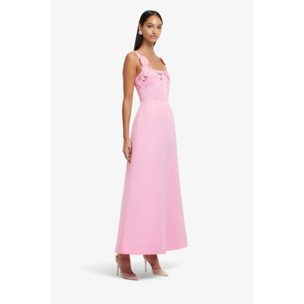 Invisible back zip closure - Appliqué Maxi Dress from Coveti