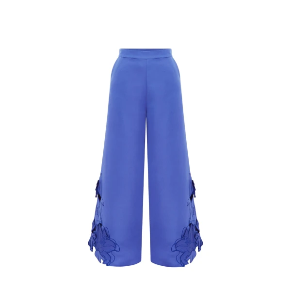 Leo Lin Purple Pants luxury Clothing from Coveti Marketplace