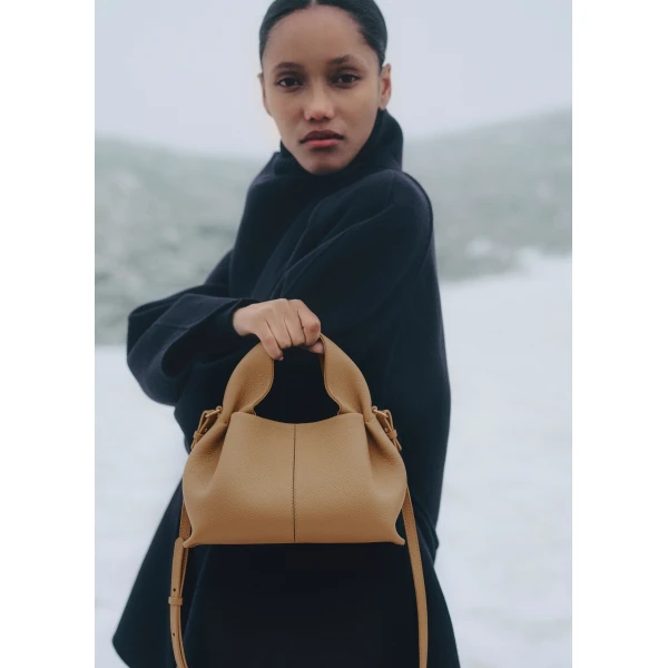 Polene Numéro Neuf Mini Edition Textured Ocher Bag, view 2