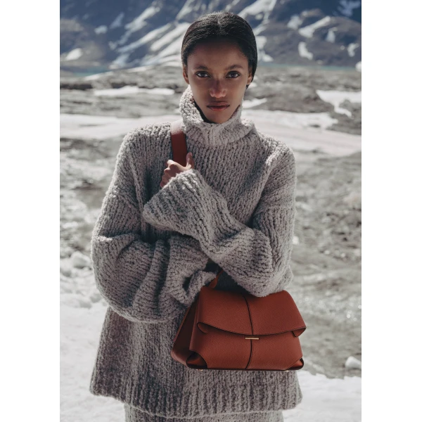 Polene Mokki Edition Textured Red Clay Bag, view 2